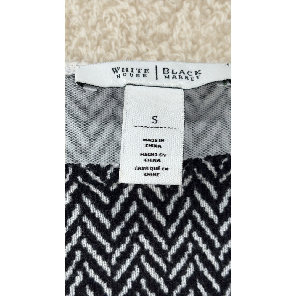 White‎ House Black Market Women's Sweater Size S Herringbone Elbow Patch - Picture 8 of 10